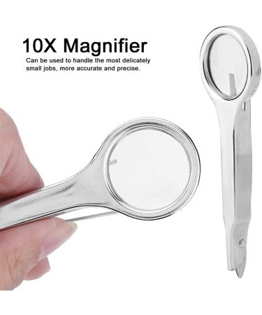 July Gift Magnifying Glass Tweezer Multi-Functional Tweezer with Magnifier 10X Magnifier Professional Tools Portable for Home Use Watchmakers Busniess Use Wacth Repair - Buy Online on GoSupps.com
