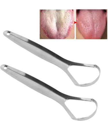 Stainless Steel Tongue Scrapers - Durable Oral Care Set for Fresh Breath | 2 Portable & Reusable Pieces (40 cm Diameter) - Buy Online on GoSupps.com