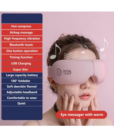 Abhi Electric Eye Massager with Heat & Vibration - Portable Relief for Eye Pollution & Circles - Foldable Pink Eye Care Device - Buy Online on GoSupps.com