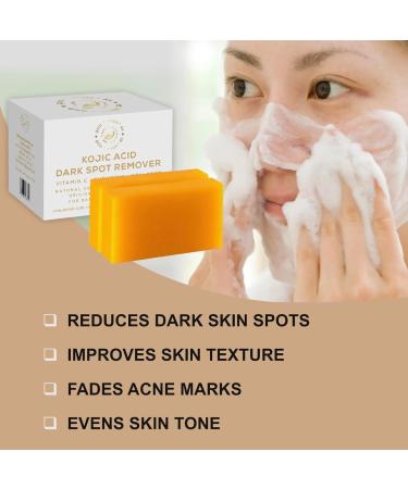 GoldSnailRX Kojic Acid Soap - Dark Spot Remover Pack of 2 | Authentic Body Whitening Soap with Vitamin C Turmeric Hyaluronic Acid & Shea Butter - Buy Online on GoSupps.com