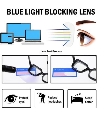 6 Pack Oprah Style Blue Light Blocking Reading Glasses for Women - Square Readers with Spring Hinge - 1.25x Mix - Buy Online on GoSupps.com