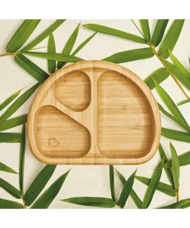 Munchkin Bambou Divided Plate - Stay Put Suction Plate for Babies & Toddlers | BPA Free Bamboo Plate for Baby Weaning | Kids' Mealtime Essential - Buy Online on GoSupps.com
