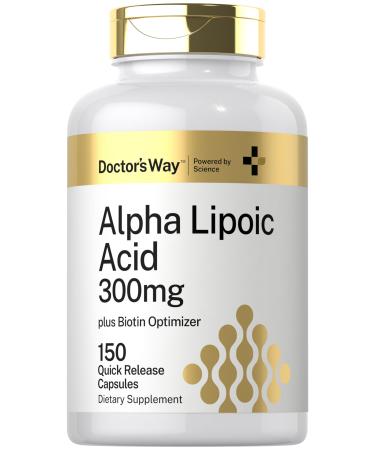 Doctor's Way Alpha Lipoic Acid 300mg | 150 Capsules | with Biotin Optimizer | ALA Supplement | Non-GMO Gluten Free