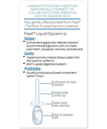 Fleet Laxative Liquid Glycerin Suppositories 4 Count - Fast Constipation Relief - Buy Online on GoSupps.com