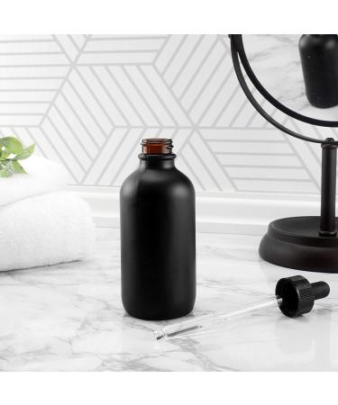 Cornucopia Black Glass Refillable Dropper Bottles - 118 ml Pack of 6 for Essential Oils Cosmetics & Cooking - International Shipping Available - Buy Online on GoSupps.com