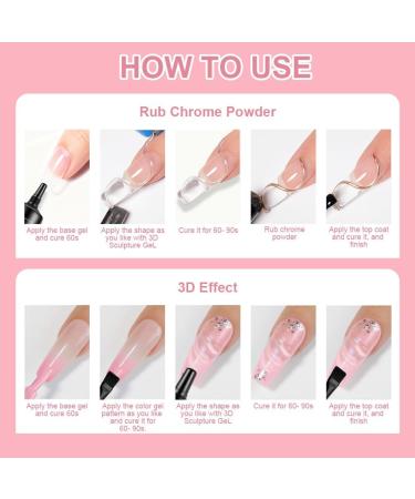  LOPHE LOPHE 3D Nail Art Gel 15ml Multifunctional Rhinestone Glue Nail Sculpting Nail Modeling Chrome Nail Powder - Buy Online on GoSupps.com