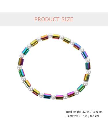 COHEALI 3Pcs Hematite Beaded Bracelets for Women - Colorful, Elastic, Slim Foot Pearl & Crystal Bracelet Set - Buy Online on GoSupps.com