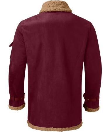 Warm Oversized Plush Hoodie Jacket - Cozy Lined Winter Coat in Red 4XL | Stylish Transition Jacket for All Occasions - Buy Online on GoSupps.com