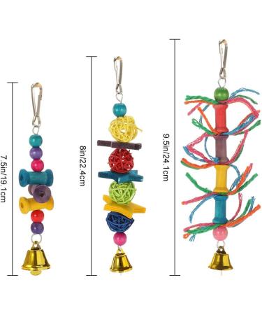 upain Bird Toys 8 Pack Parrot Toy Set Bells Hanging Swing Shredding Chewing Toy for Cage Bird Ringneck Parrot Parakeets Cockatiels Macaws Finches Mynah Budgies Small Birds - Buy Online on GoSupps.com