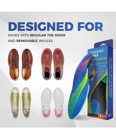 Standing Souls Orthotic Insoles - Pain Relief for Plantar Fasciitis, Flat Feet, Heel Spurs | Arch Support & Shock Absorption | Work Boot Cushion Inserts for Running & Hiking | Men & Women - Size M (Men's 8-10/Women's 9-11) - Buy Online on GoSupps.com