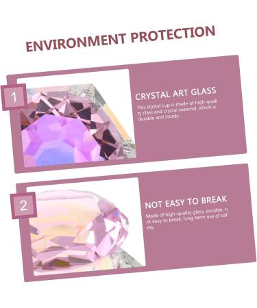 VINTORKY Clear Nail Polish 1pc nail art crystal cup nail tools manicure nail art cups crystal art glass crystal cup with lid self made crystal cup for nail art Hexagon Cups 7.5x6cm Pink - Buy Online on GoSupps.com