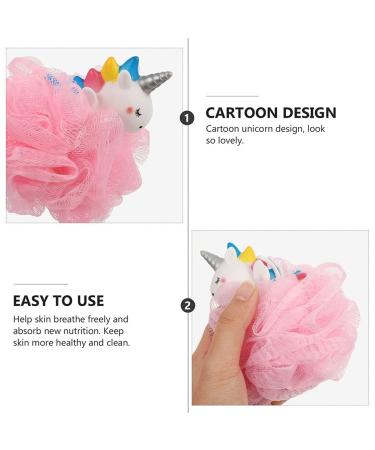 Uonlytech Unicorn Bath Sponge Set - 2pcs Mesh Loofahs for Kids - Cute Bathroom Peeling and Washing Balls - Buy Online on GoSupps.com