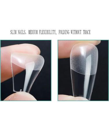 Nail Art Nail Piece Medium and Long Full Set of Transparent Pressure Nail Soaked Soft Gel Nail Tip Extension Professional Acrylic Fake Nails (changniu) - Buy Online on GoSupps.com