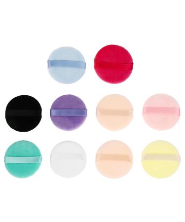 FRCOLOR 10pcs Puff Triangle Puffs for Loose Makeup Sponge Dry Foundation Sponge Facial Girl Puff Round Cotton Pad Woman Hydrophilic Polyurethane