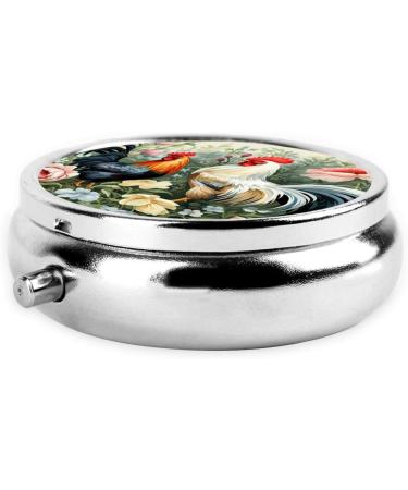 Shop Portable 3 Compartment Pill Box - Rooster Design Travel Organizer for Vitamins & Medicines - Perfect Gift - Buy Online on GoSupps.com