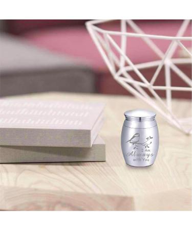 CREATCABIN Small Keepsake Urns Memorial Ashes Mini Cremation Urns Miniature Burial Funeral Urns Container Jar for Sharing Ashes 1.18x1.57inch Sliver-I Am Always With You Bird - Buy Online on GoSupps.com