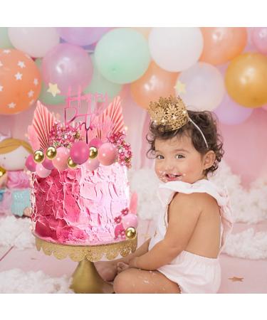 29PCS Pink Boho Flower Cake Decoration Balloon Flowers Cake Decoration Paper Palm Fan Cake Topper Mini Balloon Cake DIY Cake Decoration for Birthday Party Wedding Party - Buy Online on GoSupps.com
