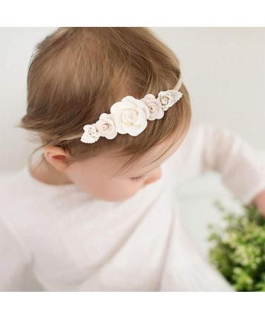 Shop SJBAUTYO 3pcs Baby Girls Nylon Headbands - Cute Flower Elastic Hair Bows - Perfect Hair Accessories for Newborns & Toddlers - Buy Online on GoSupps.com