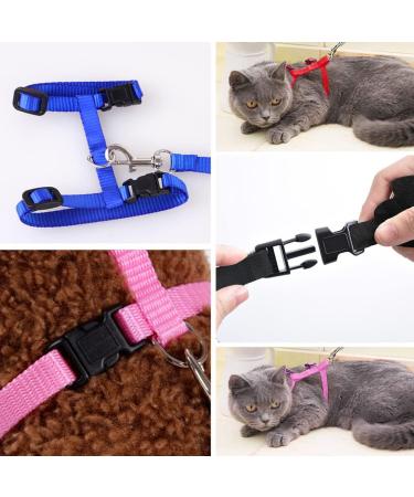 MANJIAMEI 2 Pack Cat Harness and Leash Adjustable Comfortable Nylon Pet Strap Collar with Leash Escape Proof Safety Rope Leads Chest Strap for Kitten Puppy Rabbits Walking Training (Pink & Purple) - Buy Online on GoSupps.com