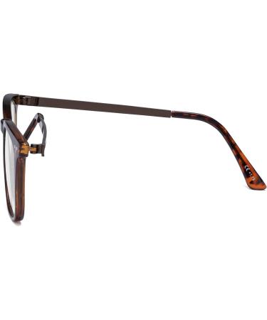 Eyekepper Retro Square Reading Glasses +2.0 - Tortoise Plastic Frame with Metal Arms - Stylish & Lightweight Eyewear for Men & Women - Buy Online on GoSupps.com