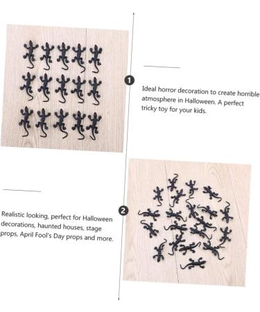 10-Pack Halloween Gecko Toys | Creepy Simulation Decorations for Parties - Mini Black 2.8x5.5cm - Buy Online on GoSupps.com