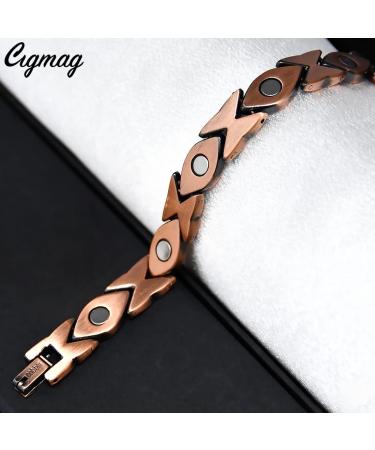 Cigmag Copper Bracelet for Women - Ultra Strength Magnet, 99% Pure Copper, Adjustable Tool & Gift Box - Magnetic Field Therapy - Buy Online on GoSupps.com