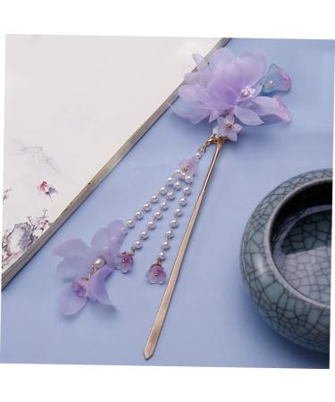 Beavorty Hairpin japanese hair sticks vintage retro hair sticks chinese hair barrettes hanfu hair accessories flower hair clips for women haircut decorate Miss Japanese-style fabric purple - Buy Online on GoSupps.com