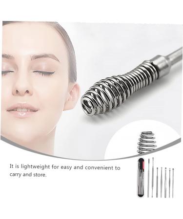 KALLORY 7pcs Ear Picking Tool Set - 3 Sets Spring Ear Cleaning Tools - Silver Ear Care Set 12x1x1cm - Buy Online on GoSupps.com