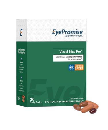 EyePromise Vizual Edge Pro Supplement - 30 Single-Serving Pill Packets 30-Day Supply - Visual Performance Eye Vitamin with 26mg Zeaxanthin & 8mg Lutein for Vision Quality & Clarity
