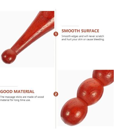 Oatipho 2-St Acupuncture Thai Foot Massage Device | Wooden Roller Massager for Body & Reflex Zone - 13x2.5cm - Buy Online on GoSupps.com