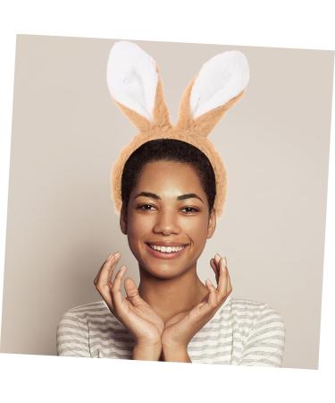 AOKWAWALIY Rabbit Ears Headband Rabbit Headbands for Women Bunny Ear Headband Bunny Ear Hair Decoration Cartoon Plush Headband Headbands Hair Bands Rabbit Ears Costume Bunny Ears Adult 25.00X23.00X2.30CM Khaki - Buy Online on GoSupps.com