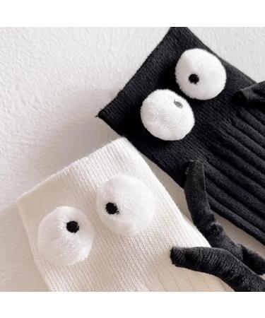 JHIALG Magnetic Suction 3D Couple Socks - Unisex Mid-Tube Cute Holding Hands Design - Black - Buy Online on GoSupps.com