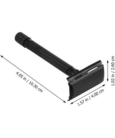 Healifty Double Edge Razor Plane - Reusable Long Handle Shaving Set for Men & Women - Aluminum Alloy Black - Buy Online on GoSupps.com