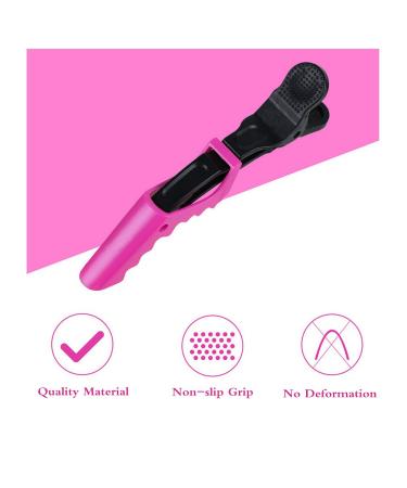 BEINY 6PCS Plastic Crocodile Hair Styling Clips - Non Slip Grip Alligator Clips for Thick Hair - Rose Red Barrettes for Women Girls - Buy Online on GoSupps.com