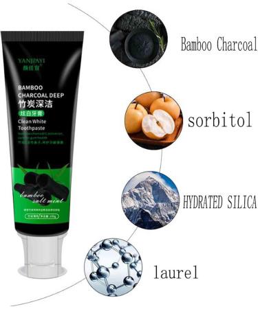 Yanjiayi Bamboo Charcoal Toothpaste - Brightening Activated Carbon Deep Clean | Fresh Breath & Stain Removal | 5-Pack - Buy Online on GoSupps.com