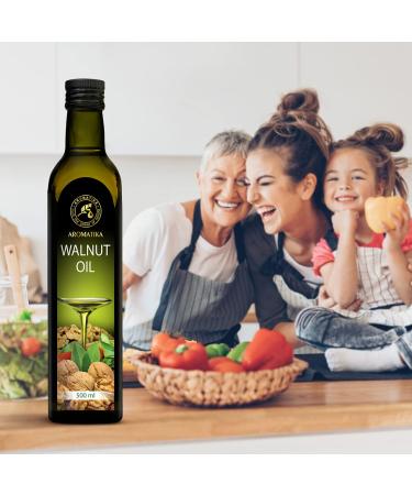 Premium Walnut Oil 500ml - Cold-Pressed Vegan Gourmet Oil for Salads & Dishes - Unaffected Glass Bottle - Buy Online on GoSupps.com