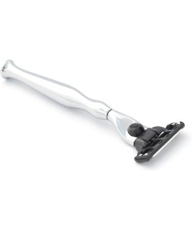 3 Edge Shaving Razor Handle | Handmade | Silver Design Handle | Beard and Moustache Safety Razor | Perfect Shave | VINTAGE BARBER LONDON - Buy Online on GoSupps.com