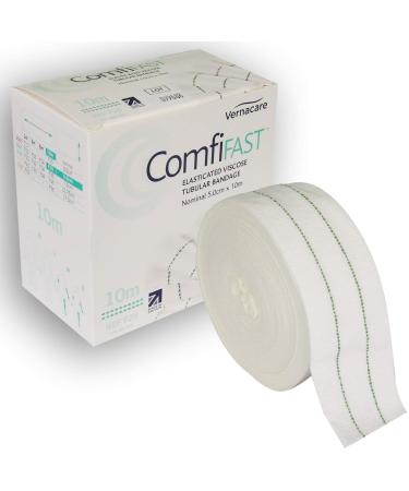 Comfifast Elasticated Tubular Stretch Viscose Bandage - for Medium Limbs Green Line 5cm (for Limb Circumference 10-25cm) - 10m Roll Green - (5cm) x 10m