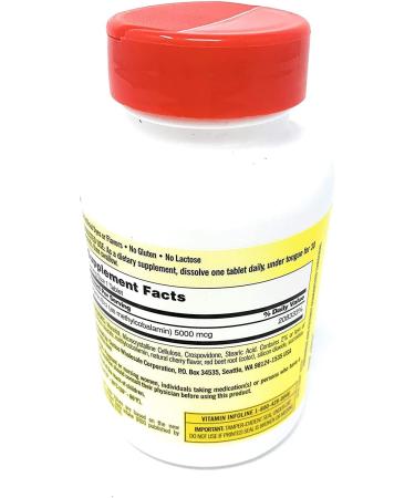 Kirkland Signature Vitamin B12 5000 mcg 300 Tablets - Quick Dissolve Cherry Flavor - Brain & Heart Support - 1 Pack - Buy Online on GoSupps.com