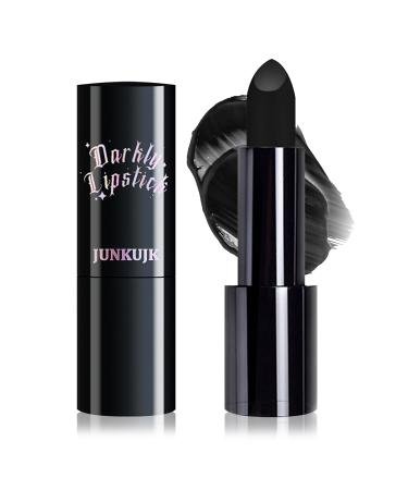 Black Matte Lipstick Richly Pigmented Waterproof Halloween Black Lip Gloss Lipstick for Women All Day Smudge Proof Goth Clown Black Lip Stick Stain Makeup Eye Black Baseball Softball Football Stick