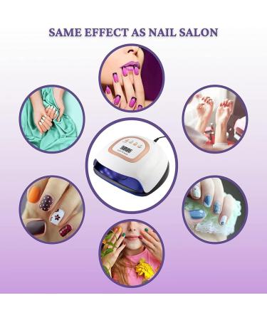 VACANON UV Nail Lamp 220W Quick Drying Curing Gel Nail Dryer UV Resin Light with 10/30/60/99S Timer Display for Home Salon Beginner Starter Set - Buy Online on GoSupps.com