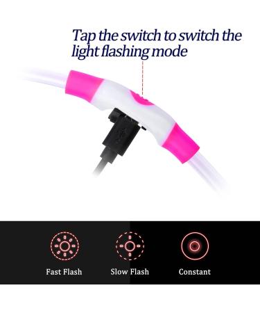 Coolzon LED Light Neck Band Dog Collar - Waterproof & Adjustable - 3 Modes Super Bright for Small to Large Dogs & Cats - Pink - Buy Online on GoSupps.com