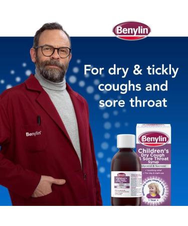 Benylin Children's Dry Cough and Sore Throat Syrup 125ml - Fast Relief for Kids - Buy Online on GoSupps.com