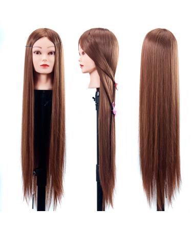 Hairdresser head doll 80 cm high temperature silk mixed hairdressing model shop window doll hairdressing training head exercise model havea -akeupface
