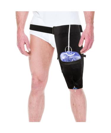 Catheter Leg Bag Holder Catheter Sleeves Urine Leg Bag with Waist Belt Black Medium