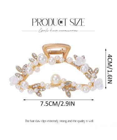 Brinie Pearl Hair Claw - Gold Metal Medium Hair Clip for Women and Girls - Buy Online on GoSupps.com