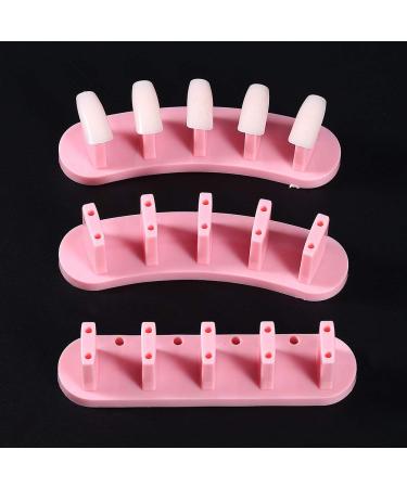 3pcs Nail Practice Stand with 100 Nail Tips | Dismountable Acrylic Nail Training Holder (Pink) - Perfect for Nail Painting & Design - Buy Online on GoSupps.com