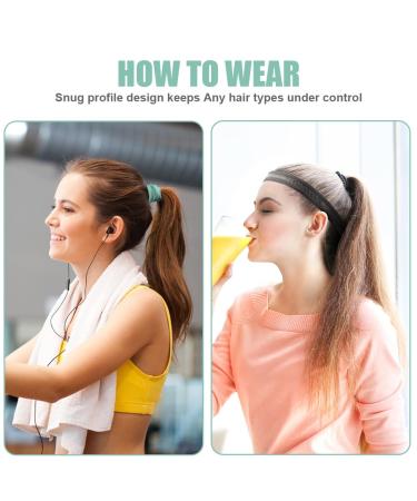 Shop Lophe Sports Hair Bands - 3 Pack Elastic Headbands for Yoga Running & Football | Slipproof Moisture-Wicking | Unisex - Black Green & Blue - Buy Online on GoSupps.com