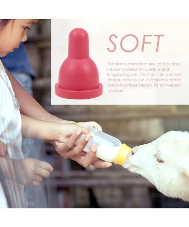 Lamb Nursing Bottle Nipples - Rubber Replacement Nipples for Goat, Sheep, Calf - Livestock Supplies in Red - Buy Online on GoSupps.com