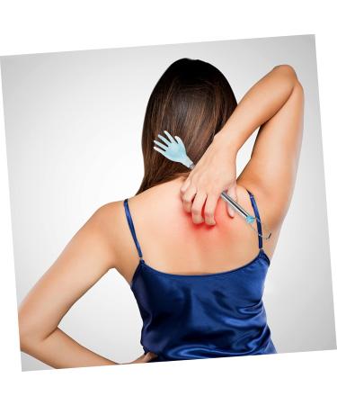 Beavorty 6-St Finger Tickling Back Scratcher - Wood Massage Device for Adults | Ruckenkratzerhand Grip with Metal Spatula Tool - Effective Back Relief | 43x4x3cm Blue - Buy Online on GoSupps.com